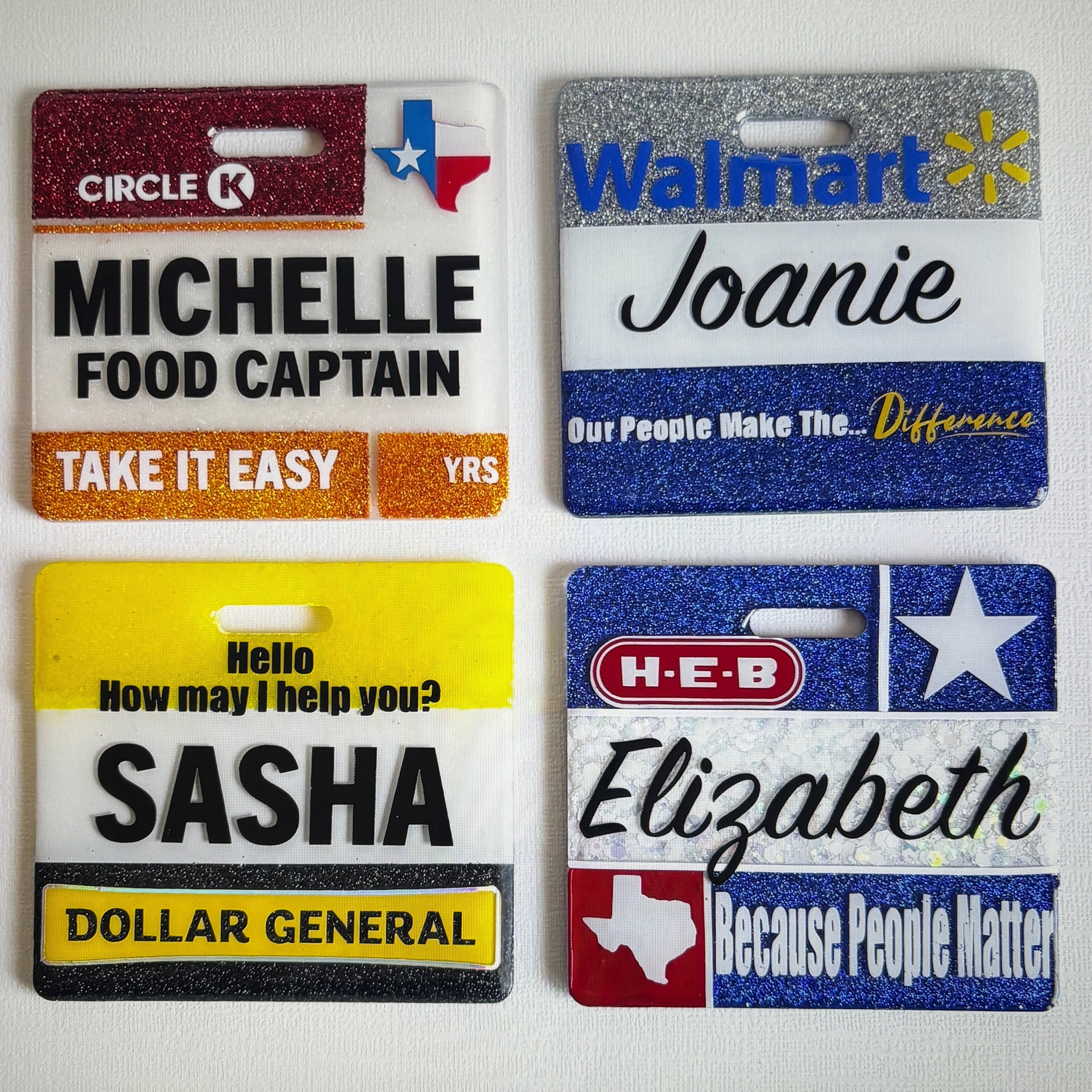 company name badge & reel sets