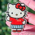 Cute Kitty H-E-B Badge Reel | HEB ID Holder | Glitter Kitty Badge Reel | 2.3 Inch Retractable Badge Reel